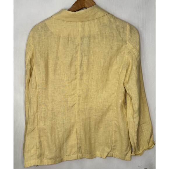 J. Crew Blazer Unstructured Parke 100% Linen Jacket Pale Yellow Women Size 6 NWT - Picture 5 of 10